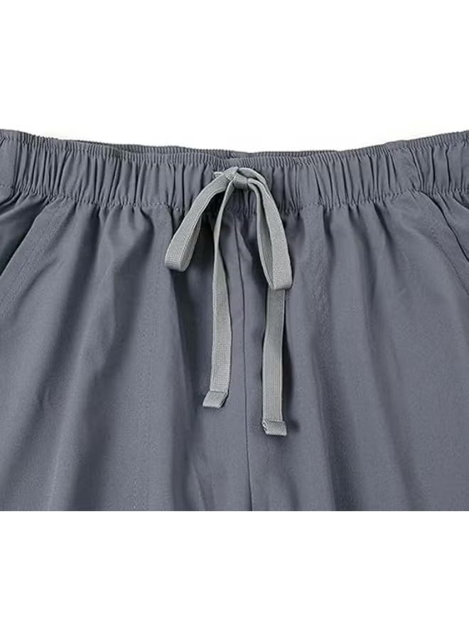 NiaaHinn Womens Men Medical Scrubs Set Unisex Scrub Top and Scrub Pant Set Medical Uniform Scrubs Medical Uniform Set (Grey) - Image 4